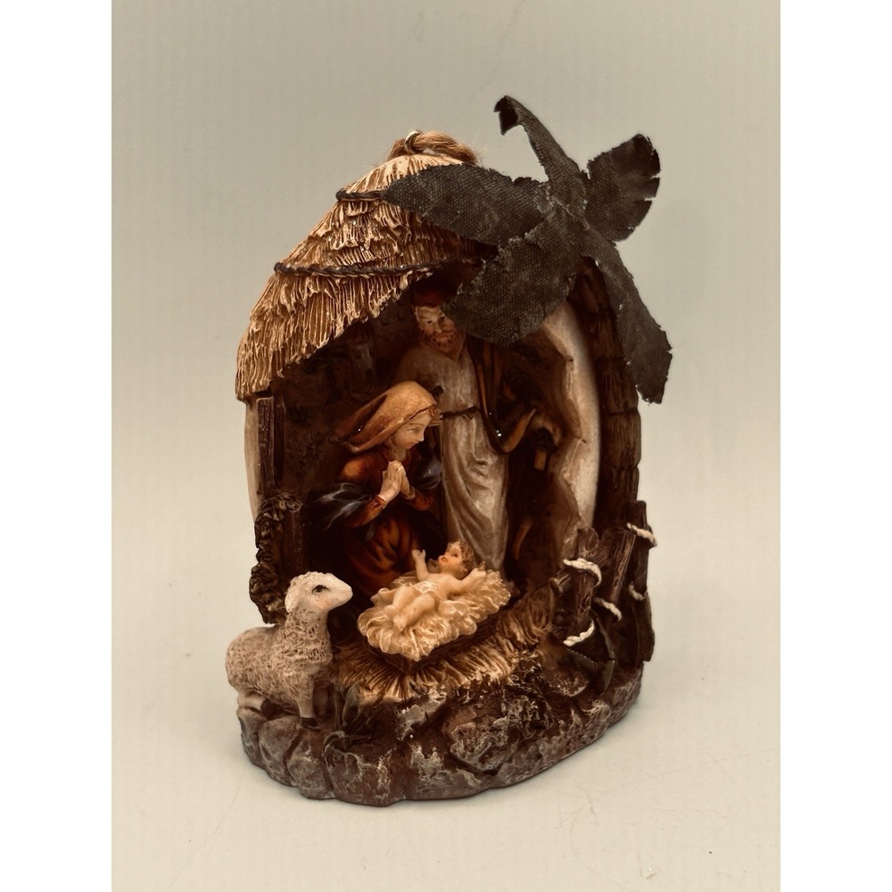 Vintage 4" Christmas Nativity Scene Ornament